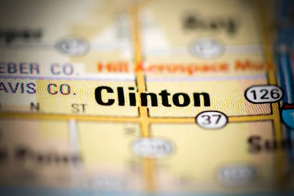 Clinton Una Mappa Geografica Degli Stati Uniti — Foto Stock