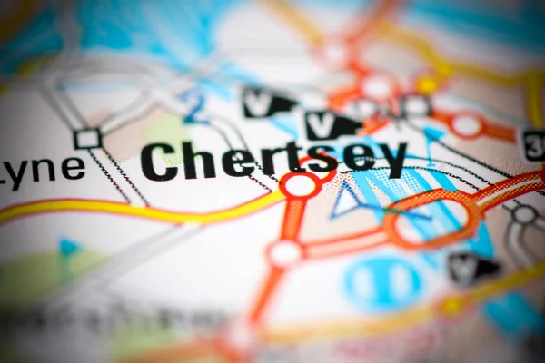 Met Chertsey Verenigd Koninkrijk Aardrijkskundekaart — Stockfoto