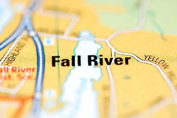Fall River Mapa Geográfico Estados Unidos — Foto de Stock