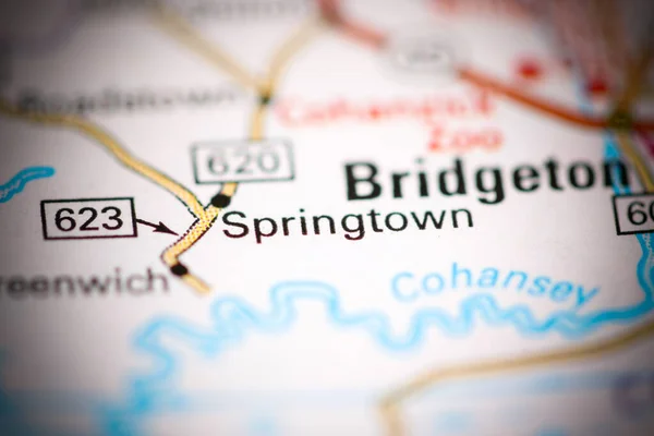 Springtown Nueva Jersey Eeuu Mapa Geográfico — Foto de Stock