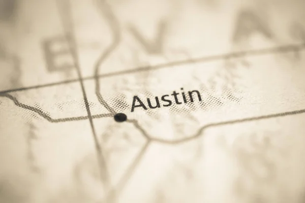 Austin Mapa Geográfico Estados Unidos — Foto de Stock