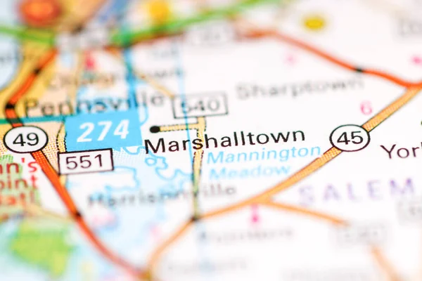 Marshalltown New Jersey Abd Coğrafya Haritasında — Stok fotoğraf