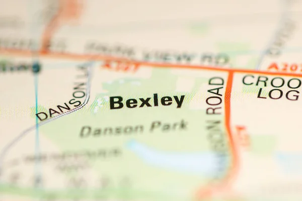 Bexley Sobre Mapa Reino Unido — Fotografia de Stock