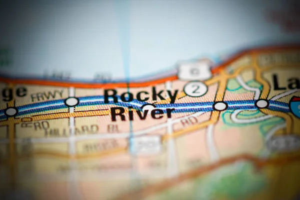 美国地图上的Rocky River — 图库照片