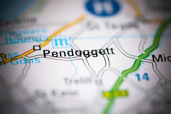 Pendoggett Regno Unito Una Carta Geografica — Foto Stock