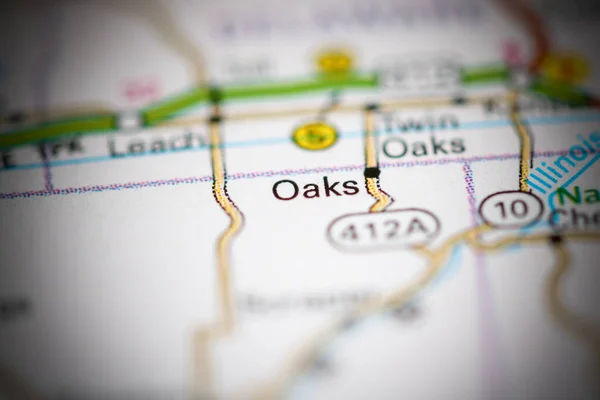 Roble Oklahoma Eeuu Mapa Geográfico — Foto de Stock