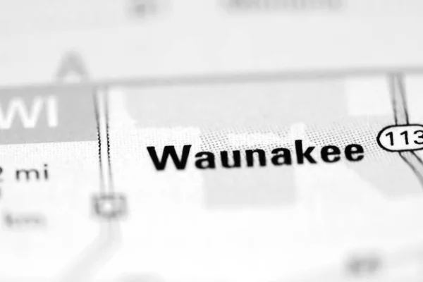 Waunakee Usa Földrajzi Térképén — Stock Fotó