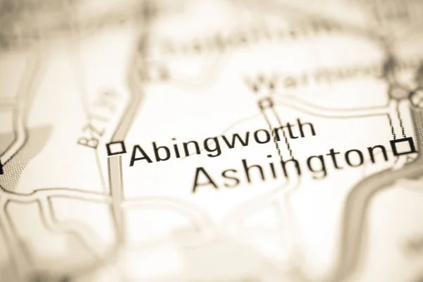 Abingworth Vagyok Egyesült Királyság Földrajzi Térképen — Stock Fotó