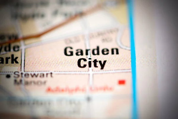 アメリカの地理的地図上のガーデンシティ — ストック写真