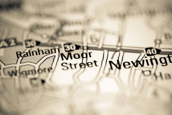 ムーア ストリート 地理地図上のイギリス — ストック写真