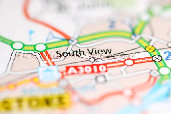 South View Reino Unido Sobre Mapa Geografia — Fotografia de Stock