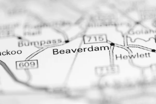 Beaverdam Virginie États Unis Sur Une Carte Géographique — Photo