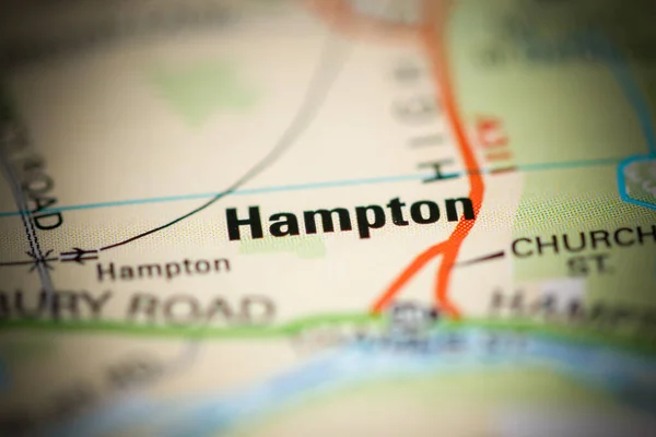 Hampton Birleşik Krallık Haritasında — Stok fotoğraf