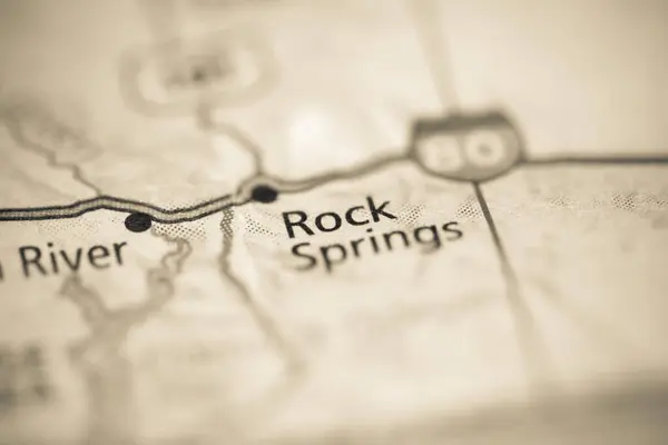 Rock Springs Γεωγραφικό Χάρτη Των Ηπα — Φωτογραφία Αρχείου