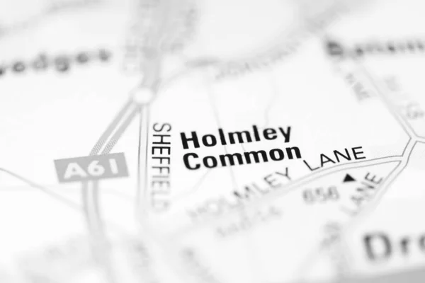 Holmley Comum Sobre Mapa Geográfico Reino Unido — Fotografia de Stock