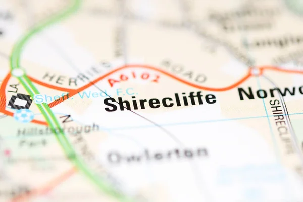 Shirecliffe on a geographical map of UK