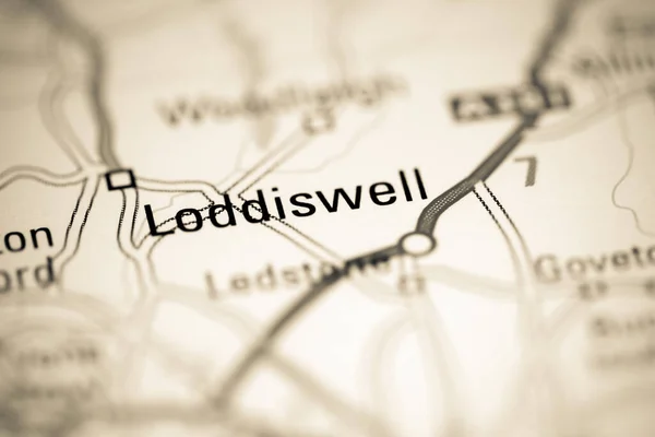 Loddiswell Велика Британія Географічній Карті — стокове фото