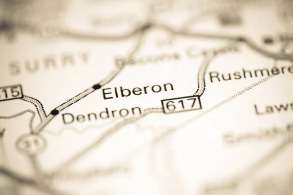 Elberon 弗吉尼亚 地图上的美国 — 图库照片
