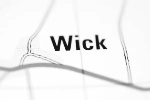 Wick Pada Peta Geografis Inggris — Stok Foto