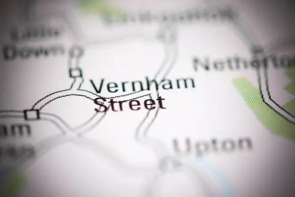 Вулиця Вернхем Велика Британія Географічній Карті — стокове фото