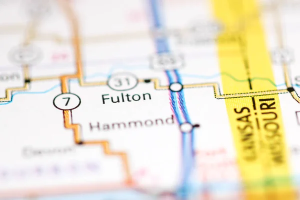 Fulton Kansas Stati Uniti Una Mappa Geografica — Foto Stock