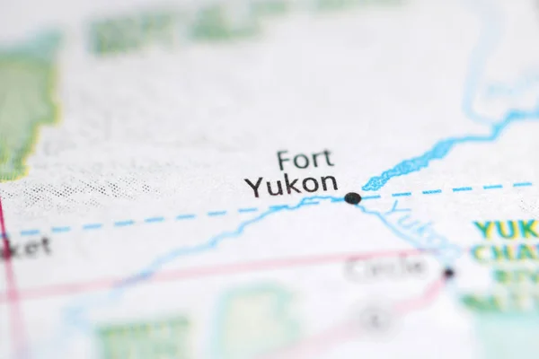 Fort Yukon Geografické Mapě Usa — Stock fotografie