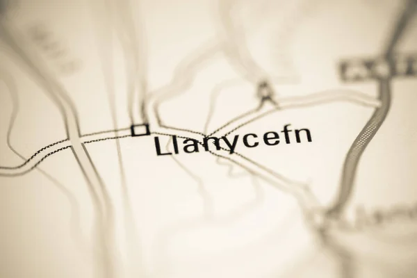 Lanycefn 地理地図上のイギリス — ストック写真