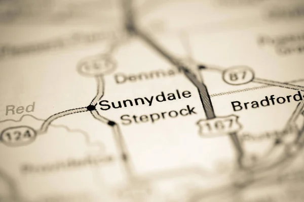 Sunnydale Arkansas Abd Coğrafya Haritasında — Stok fotoğraf