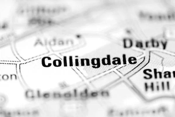 Collingdale Sobre Mapa Geográfico Dos Eua — Fotografia de Stock