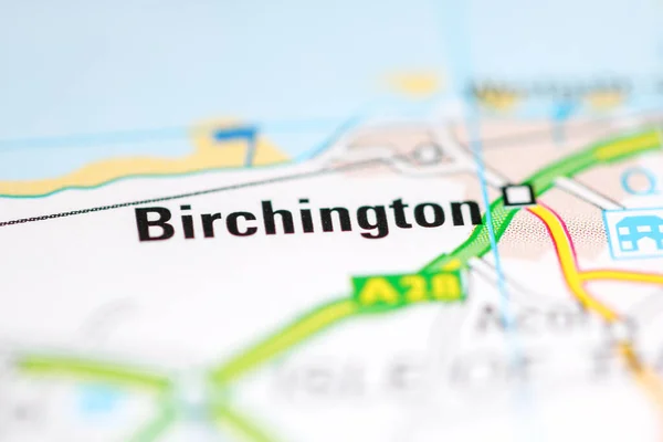 バーチントン 地理地図上のイギリス — ストック写真
