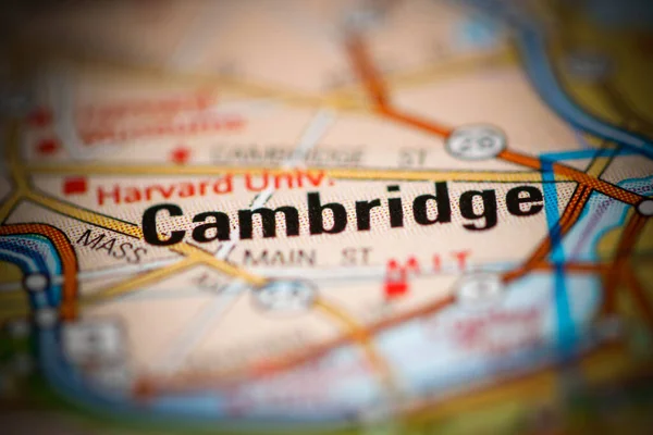 Cambridge on a map of the United States of America