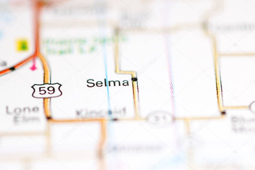 Selma. Kansas. USA on a geography map
