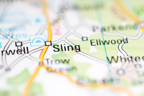 スリングだ 地理地図上のイギリス — ストック写真