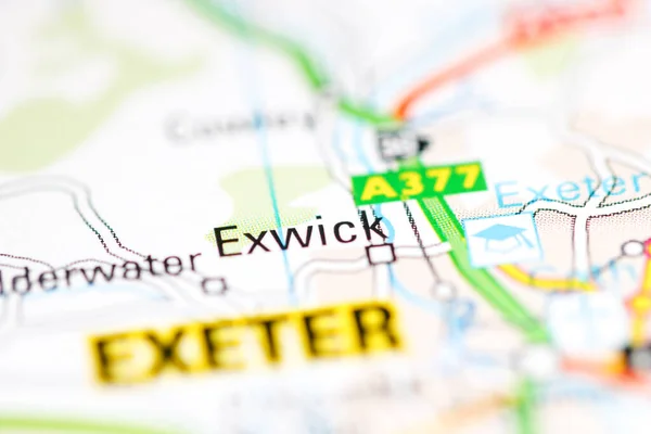 Exwick Reino Unido Mapa Geográfico — Foto de Stock