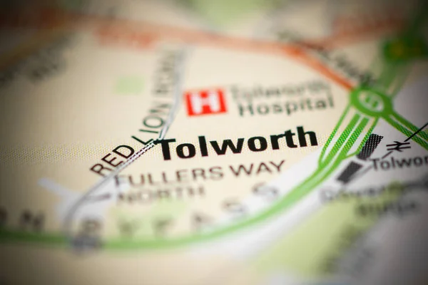 Tolworth Sobre Mapa Reino Unido — Fotografia de Stock