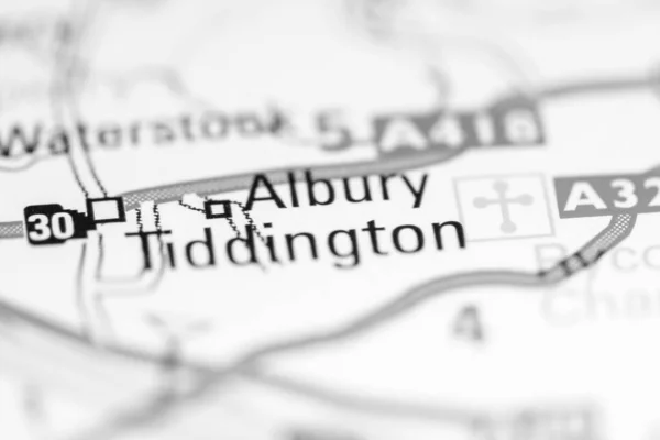 Олбері Тіддінгтон Велика Британія Географічній Карті — стокове фото