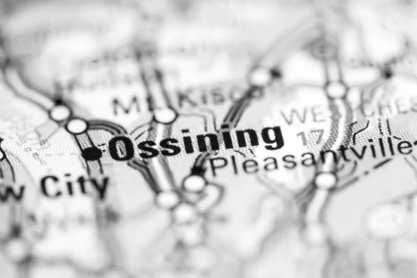 Ossining 地图上的美国 — 图库照片