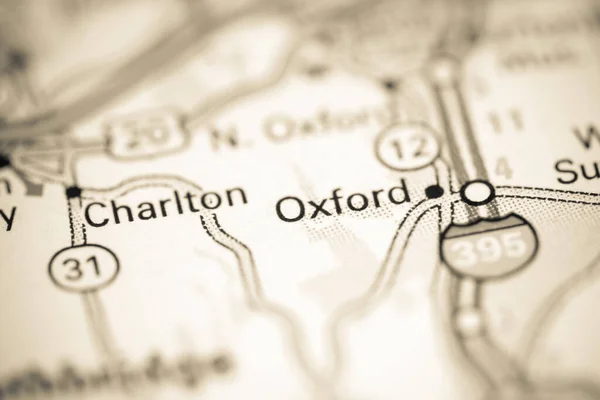 Oxford Massachusetts Eua Sobre Mapa Geografia — Fotografia de Stock