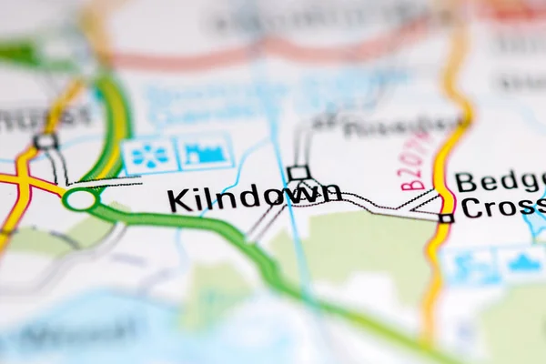 Kilndown Großbritannien Auf Einer Geografischen Karte — Stockfoto
