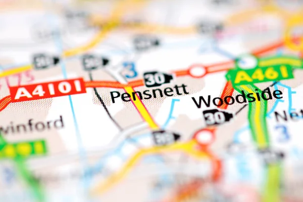 Pensnett Географічній Карті Великої Британії — стокове фото