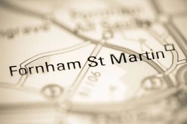 Fornham Martin Reino Unido Sobre Mapa Geografia — Fotografia de Stock