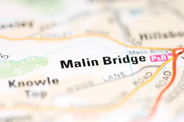 Malin Bridge Mapie Geograficznej Wielkiej Brytanii — Zdjęcie stockowe