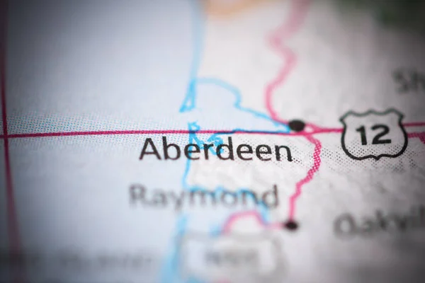 Aberdeen Una Mappa Geografica Degli Stati Uniti — Foto Stock