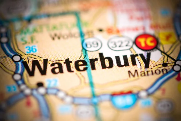 Waterbury Connecticut Eeuu Mapa Geográfico — Foto de Stock