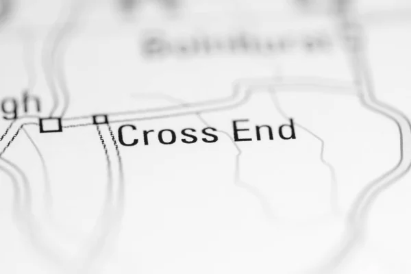 Cross End Reino Unido Sobre Mapa Geografia — Fotografia de Stock