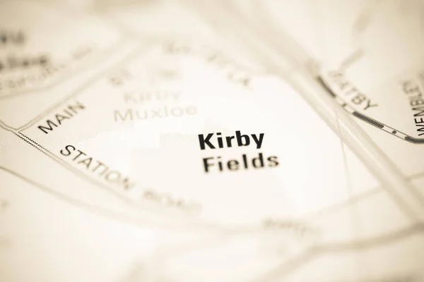 Kirby Fields Ngiltere Nin Coğrafi Haritasında — Stok fotoğraf