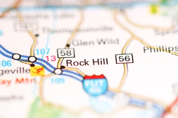 Rock Hill New York États Unis Sur Une Carte Géographique — Photo