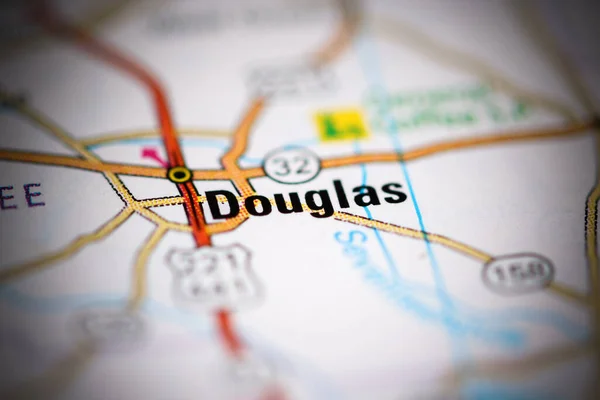 Douglas Vagyok Georgia Vagyok Usa Egy Földrajzi Térképen — Stock Fotó