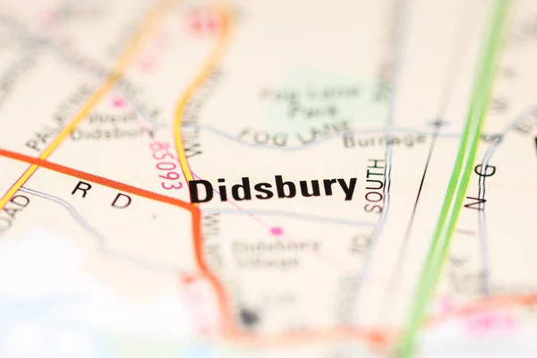 Didsbury Auf Einer Geografischen Landkarte Von Großbritannien — Stockfoto