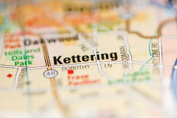 Kettering on a map of the United States of America